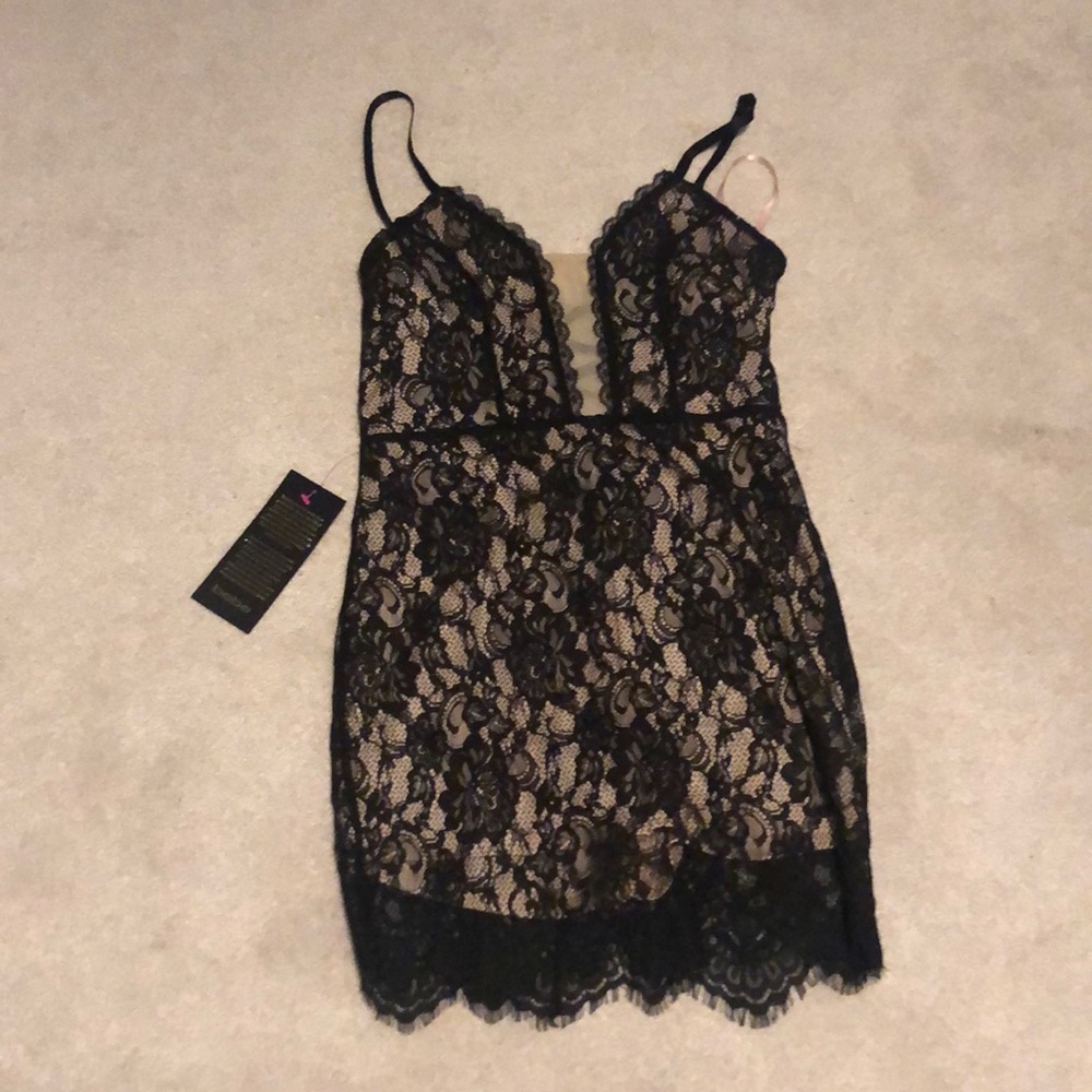Black Lace Bebe Cocktail Dress